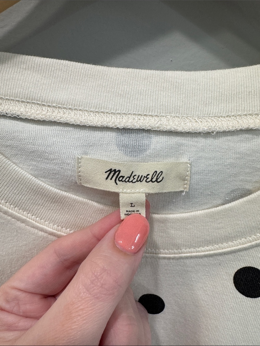 Madewell cat & polka dot print tee, large - Picture 3 of 6